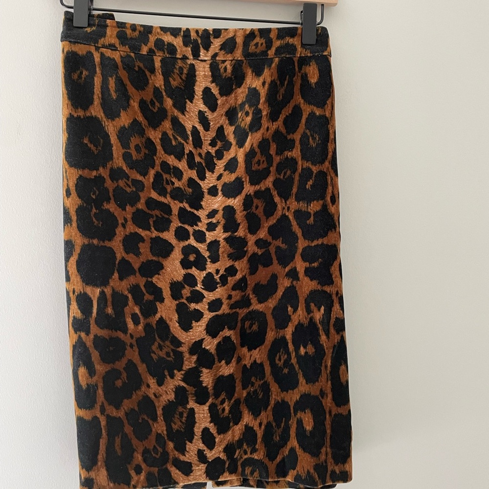 Talbots Brown and Black Animal Print Pencil Skirt